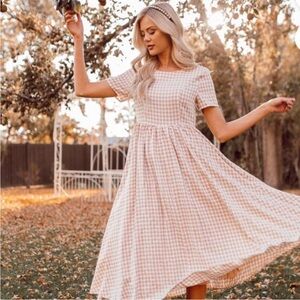 Gingham Midi Dress